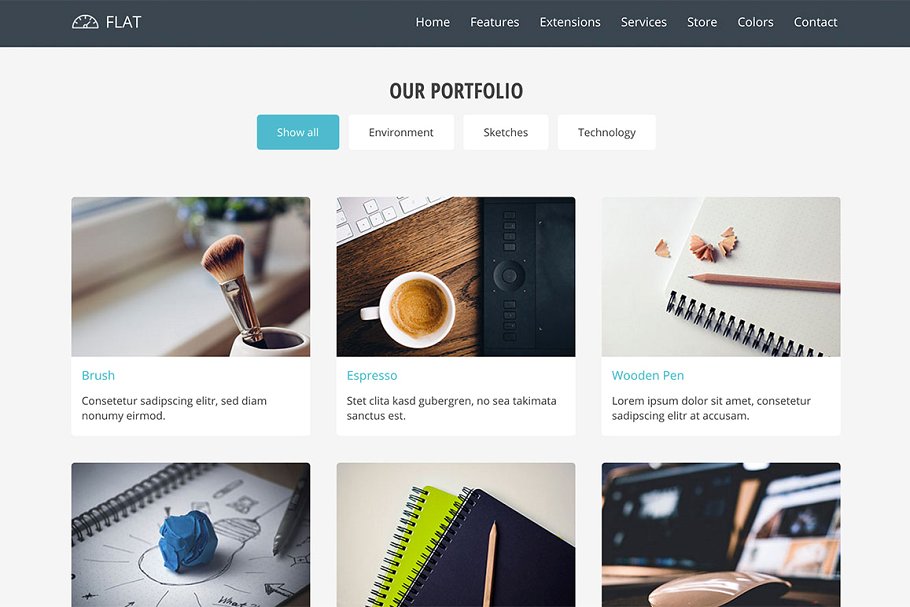 网站服务/云服务网站响应式模板素材库精选 Hot Flat插图(5)