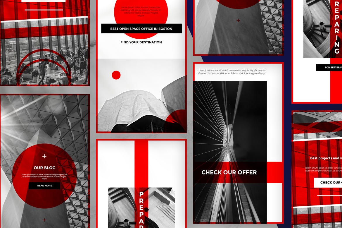 企业品牌故事Instagram横幅广告设计 Corporate Instagram Banners Stories插图(3)