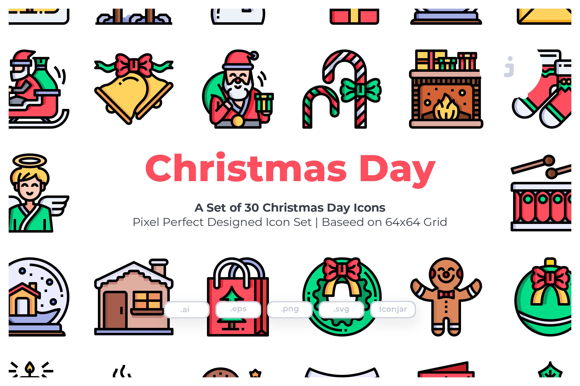 30枚圣诞日主题矢量图标 30 Christmas Day Icons插图