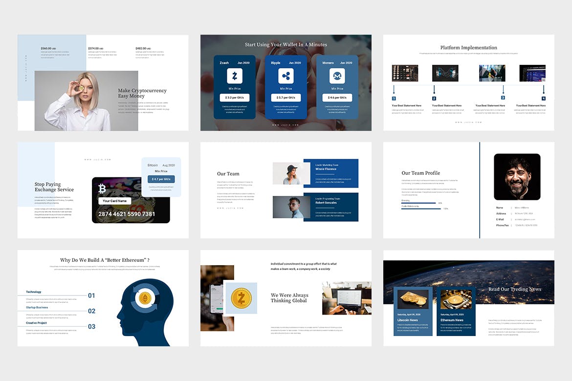 加密货币/区块链业务介绍素材库精选PPT模板 Juzia : Crypto Currency Business Powerpoint插图(4)