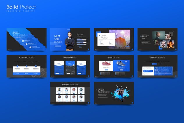 创意产品项目演示PPT幻灯片模板 Solid Project PowerPoint Template插图(1)