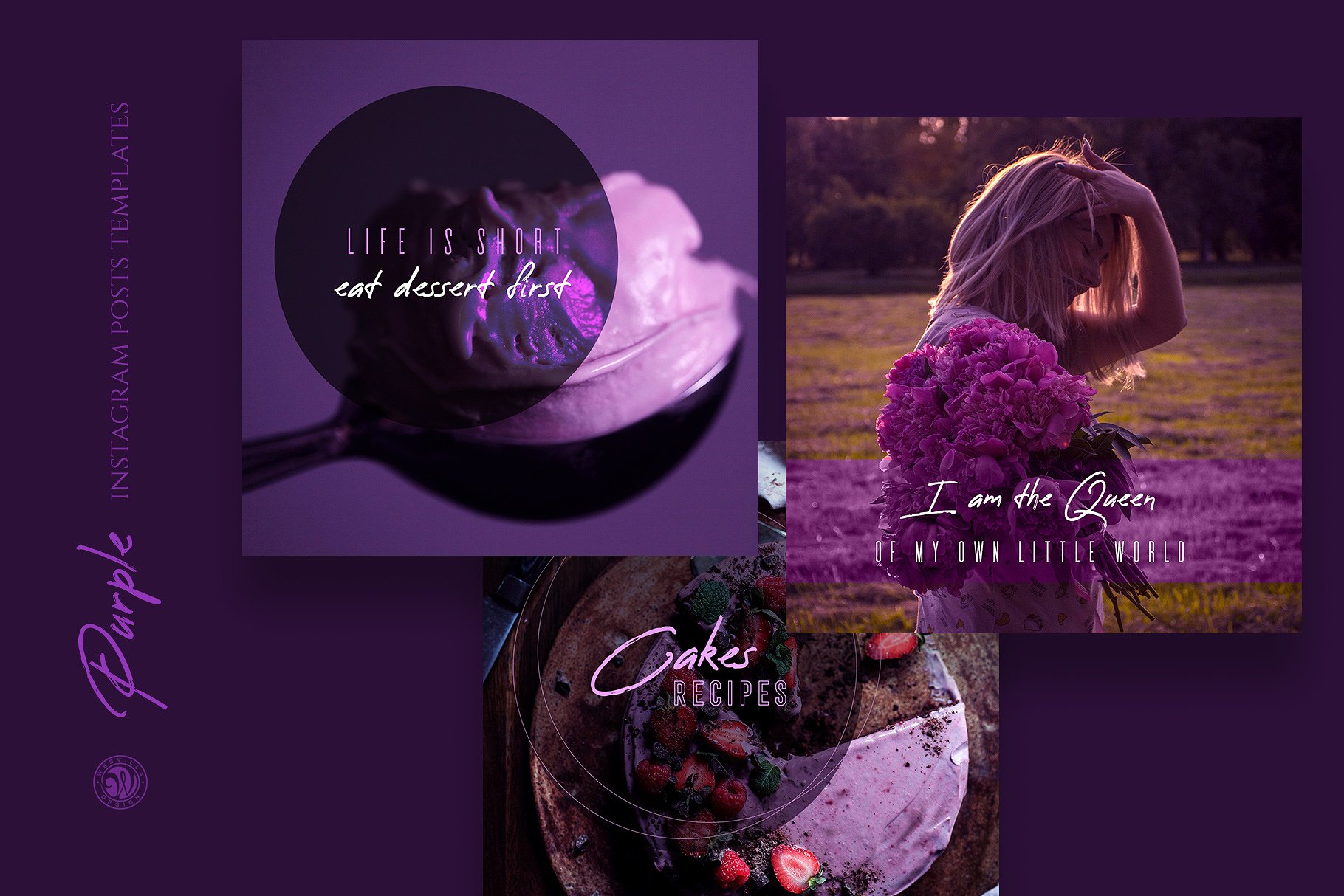 高雅紫色Ins文章贴图模板素材库精选 Purple Instagram Posts插图(4)