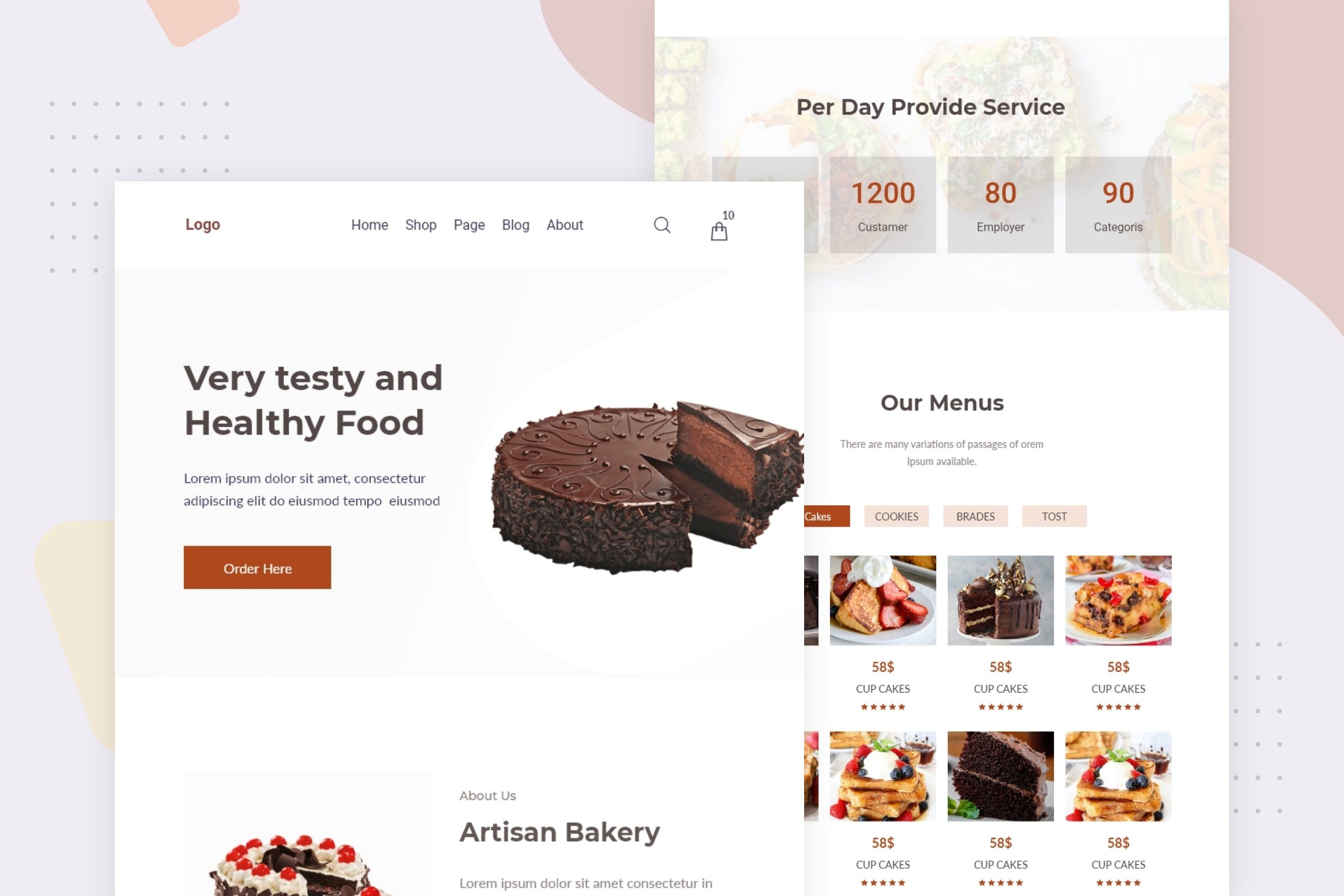 烘焙点心品牌推广EDM邮件模板素材库精选 Bakery Food – Email Newsletter插图