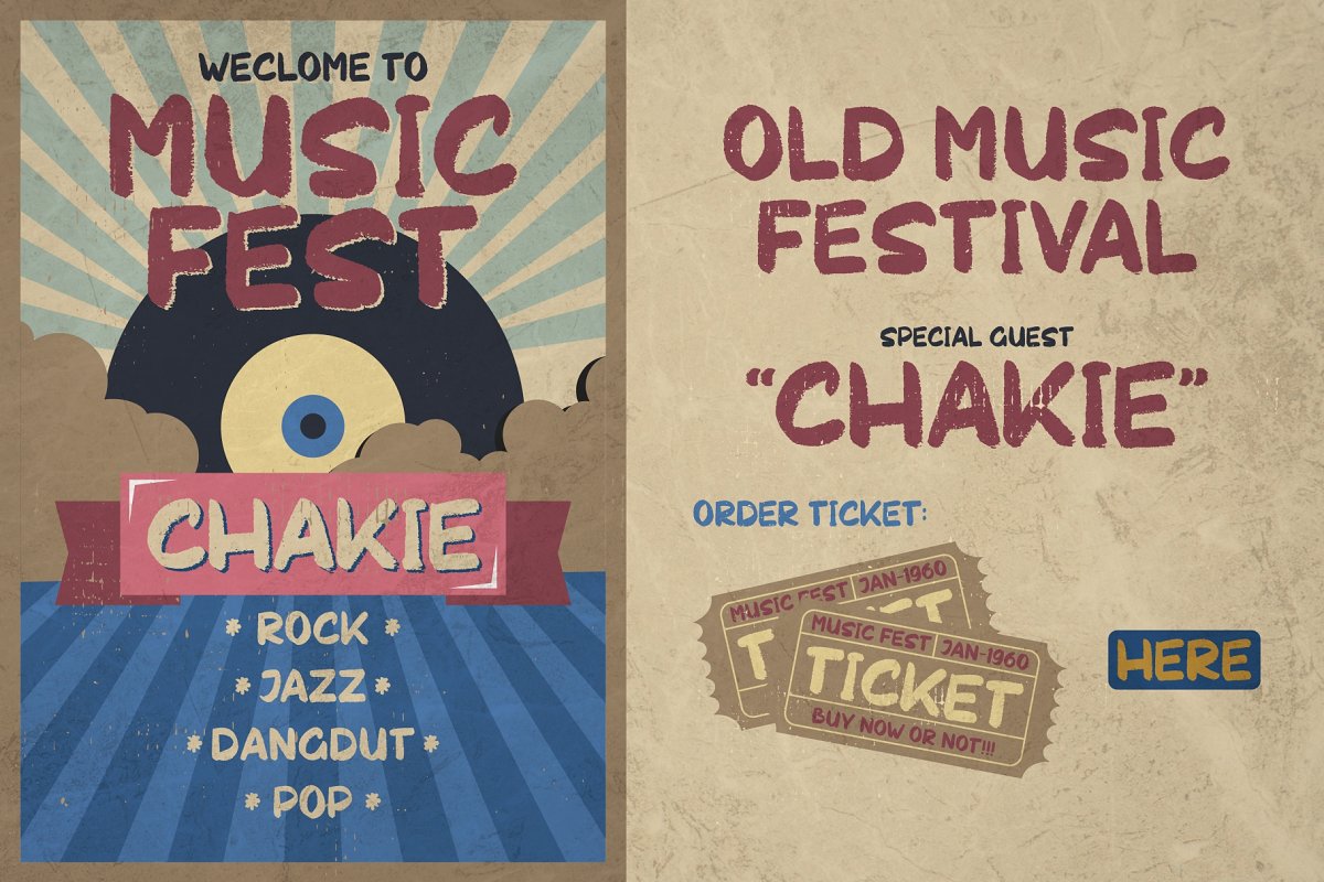 CHAKIE – Retro Brush Font插图