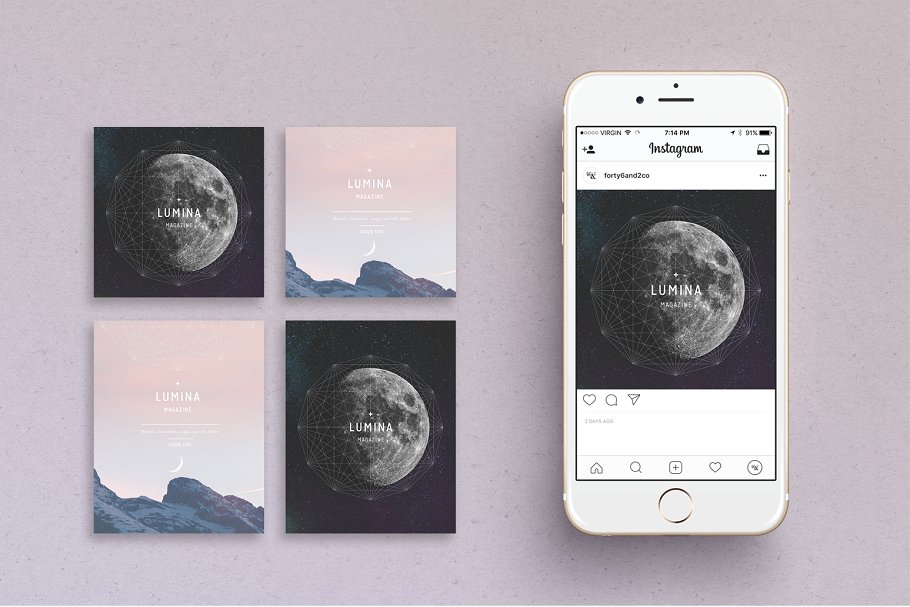 多用途现代简约贴图模板素材库精选[1.02GB, Instagram版本] LUMINA Instagram Pack插图(1)