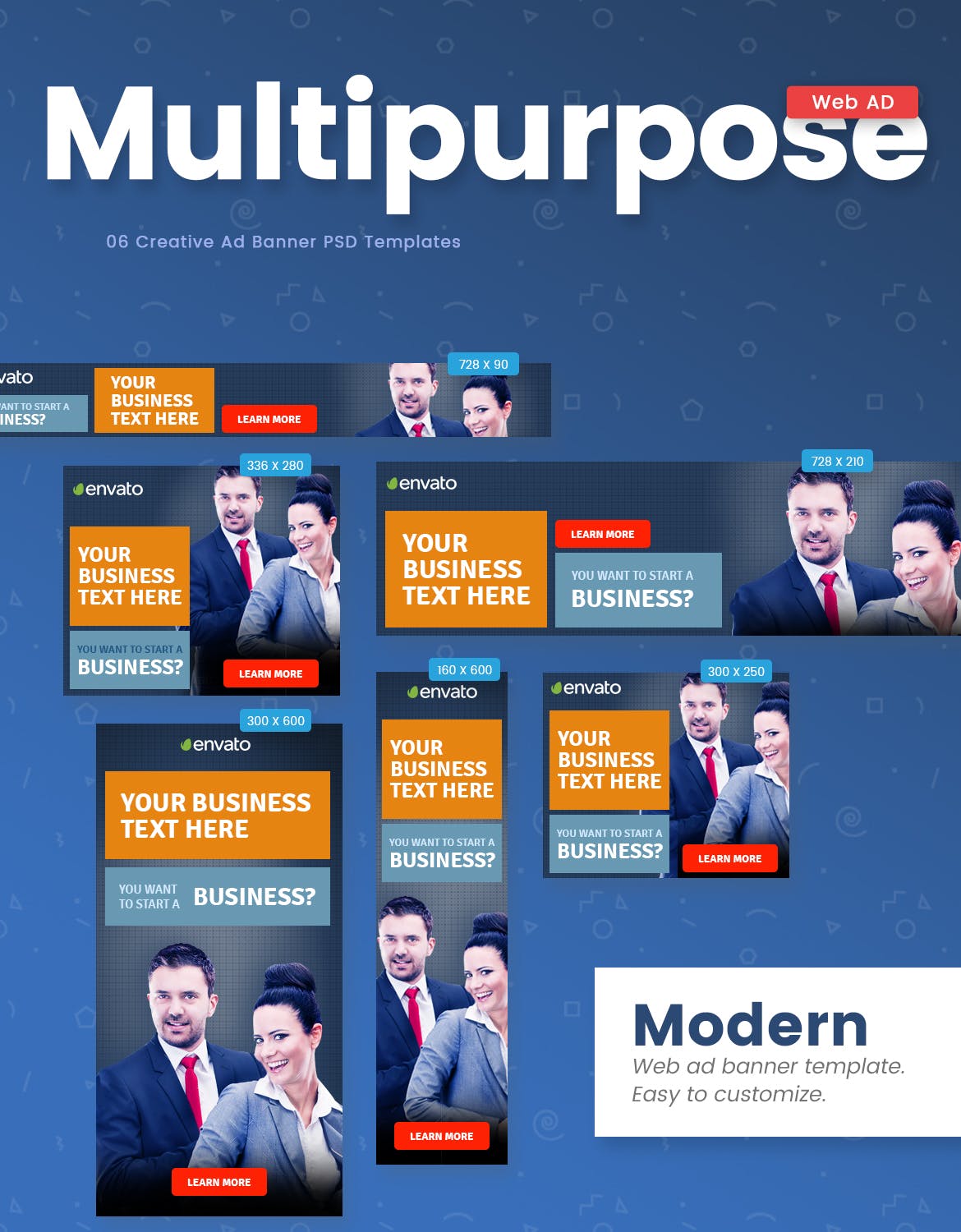 美容保健/食品/房地产/购物主题网站广告Banner设计模板合集 Ad Banner Template插图(4)