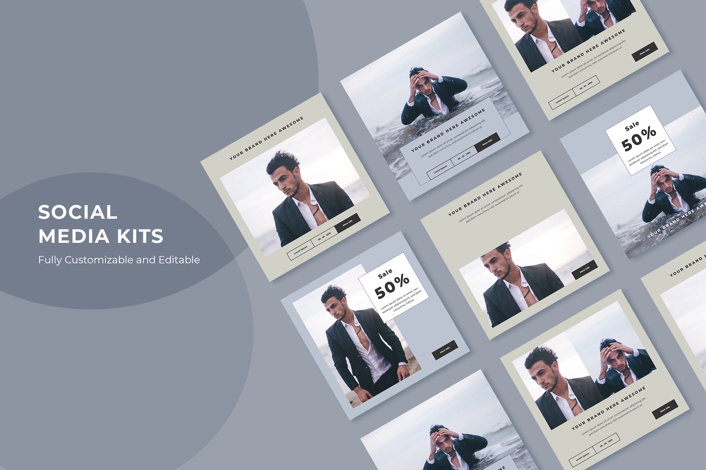 时尚男装社交促销活动设计素材v97 SRTP – Social Media Kit.97插图