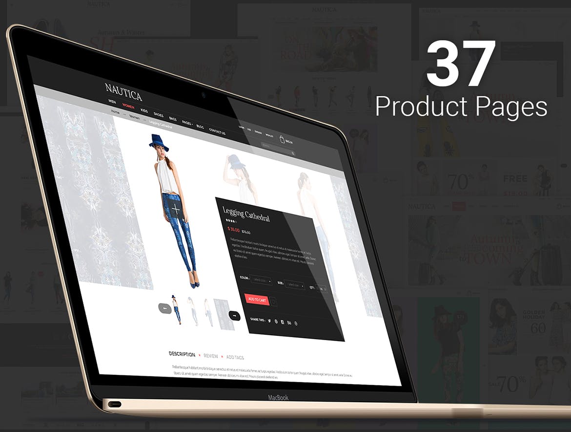 潮牌电商Bootstrap响应式HTML网上商城模板素材库精选 Nautica | Responsive HTML Template插图(4)