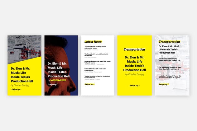 新闻资讯类Instagram社交媒体贴图设计模板素材库精选 News Instagram stories templates插图(1)