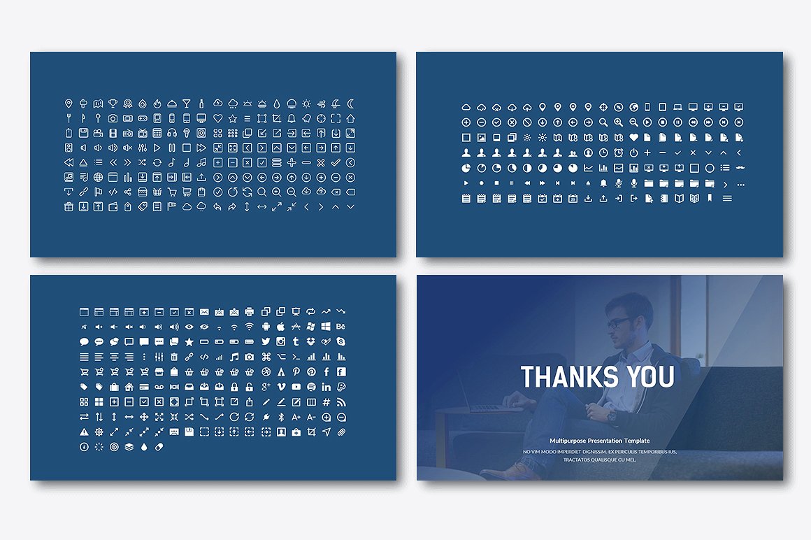 蓝色系扁平设计的商业化PPT模板下载[ppt,pptx]插图(5)