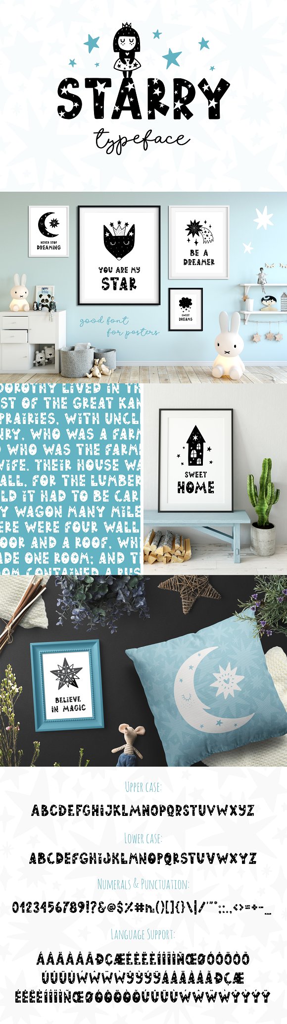 Starry Typeface – Font with Clipart!插图1