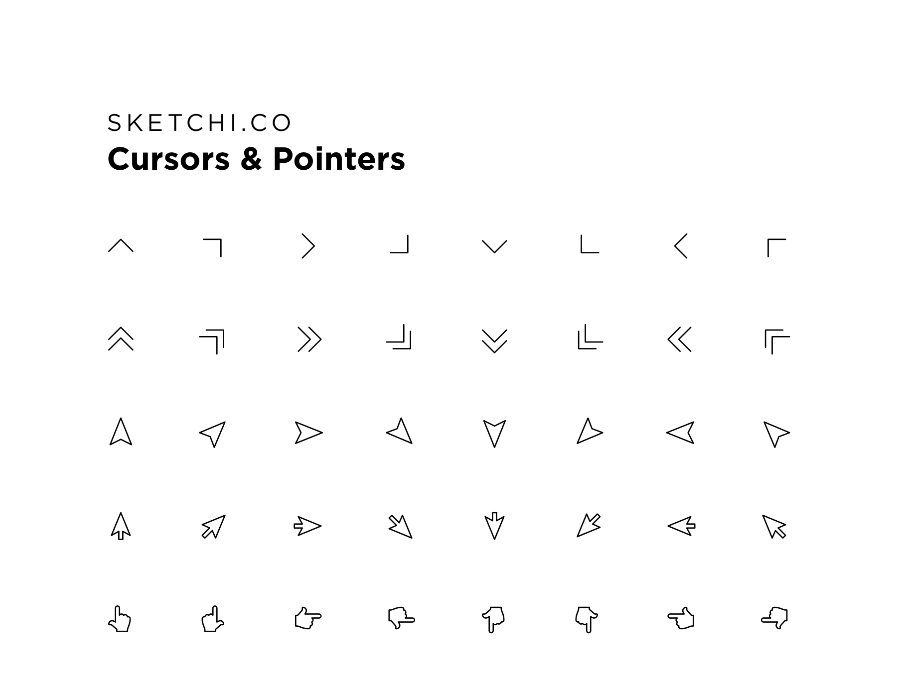 箭头鼠标指针图标套装下载[Ai]插图