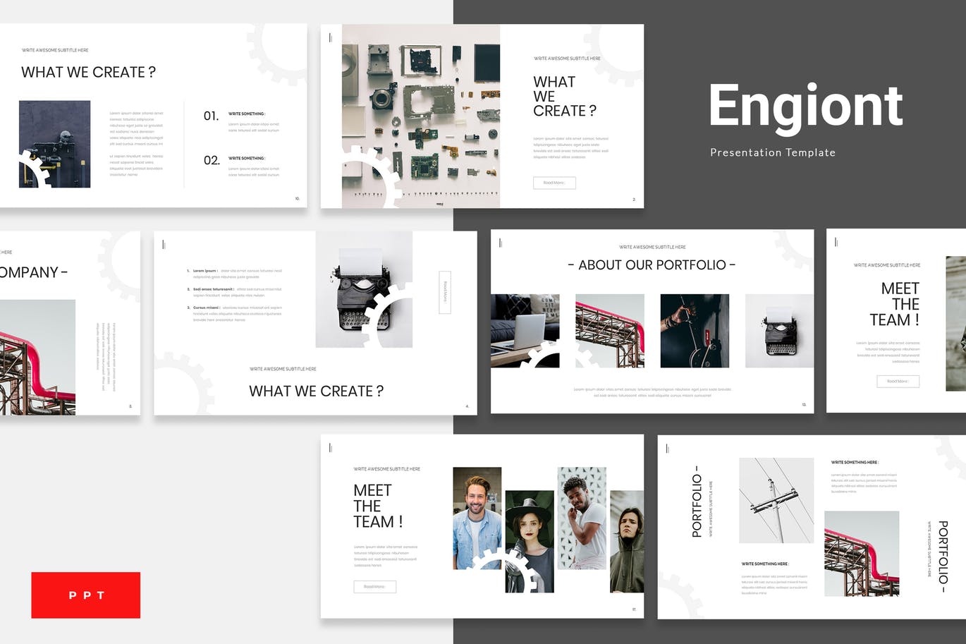项目工程主题PPT设计模板 Engiont – Engineering Powerpoint Presentation插图