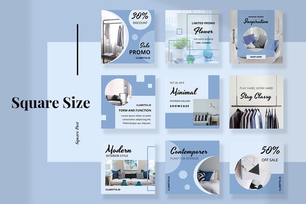 社交媒体新媒体促销素材库精选广告模板集 Claretta – Social Media Kit插图(2)