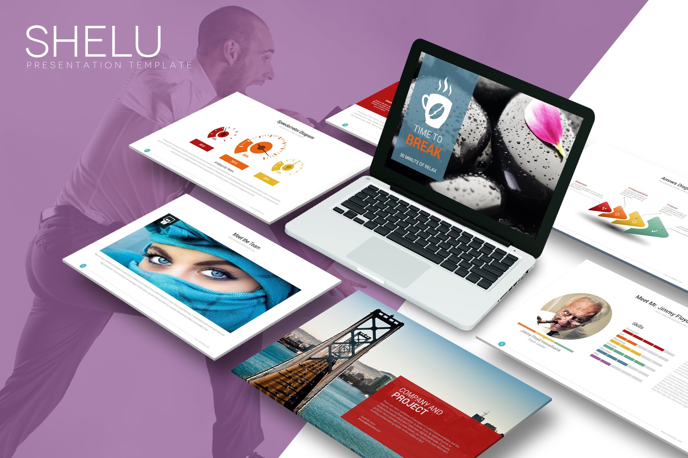 商业计划/创业融资/电子商务创意幻灯片PPT模板 Shelu – Powerpoint Template插图