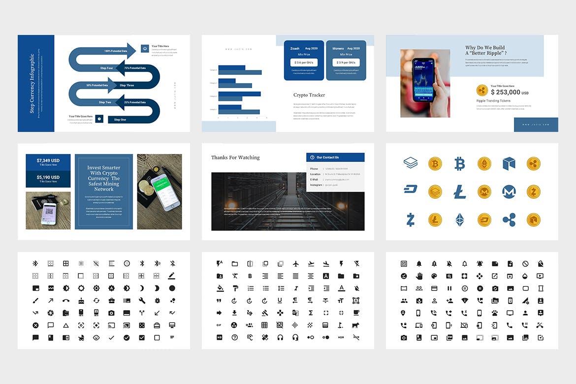 加密货币/区块链业务介绍素材库精选PPT模板 Juzia : Crypto Currency Business Powerpoint插图(6)