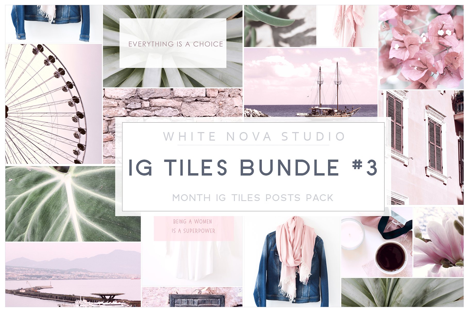 Instagram标题贴图设计素材包 Instagram Tiles Bundle #3插图