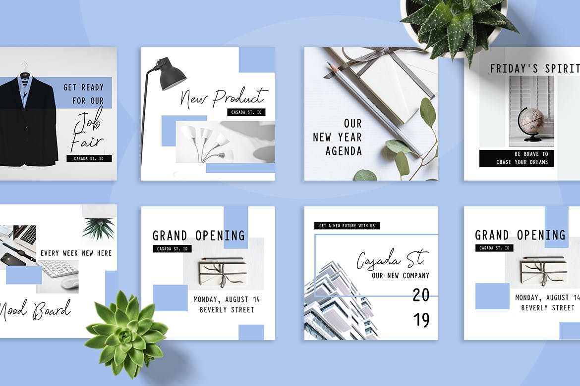 企业品牌营销社交媒体广告设计模板素材库精选 Casada Social Media Kit插图(2)