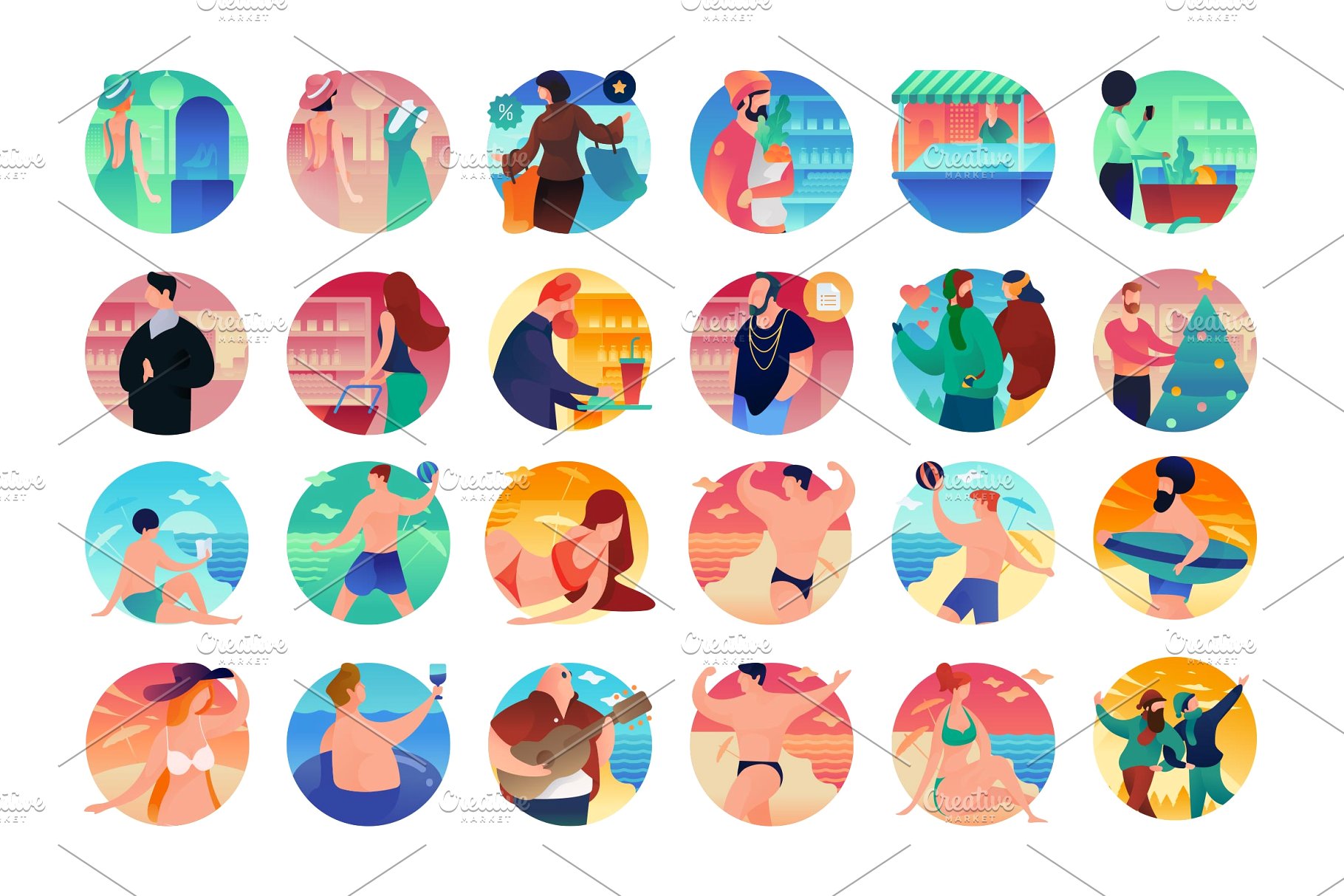 220枚创意渐变场景图标 220 Gradient Scene Icons插图(1)