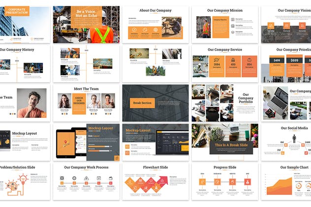 建筑公司建筑工程PPT模板下载 Construction Powerpoint Template插图(1)