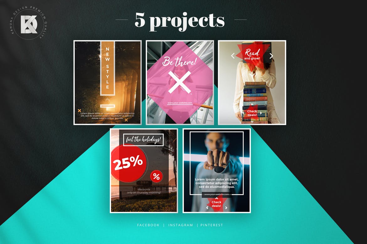 社交媒体新媒体Banner横幅广告设计模板素材库精选 Social Media Banners Pack插图(5)