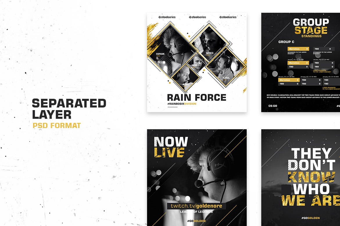 电子竞技宣传推广社交媒体设计模板素材库精选 E – Sports Social Media Template插图(2)