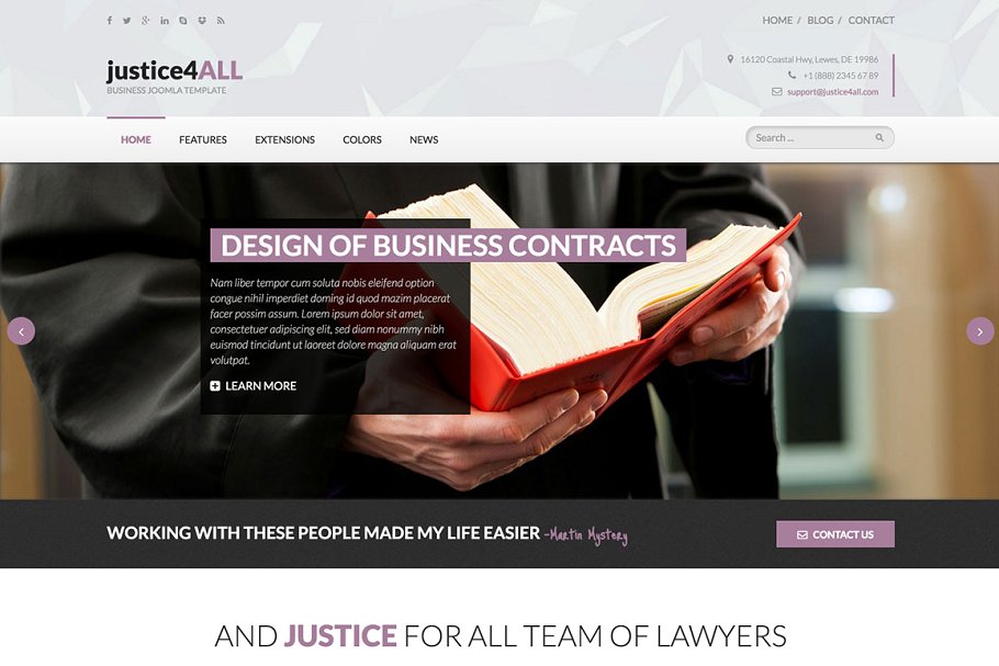 律师事务所官网Joomla模板素材库精选 Hot Justice插图(6)