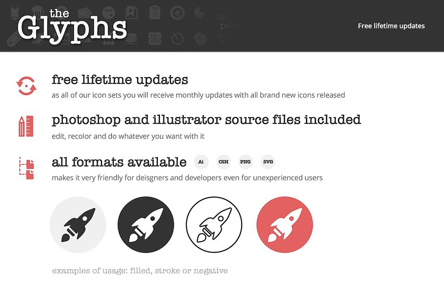 1700枚简约通用图标 The Glyphs 1700 icons & symbols插图(1)