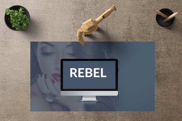 清新简约设计风格企业团队/工作室合伙人介绍PPT模板 REBEL Powerpoint Template插图(1)