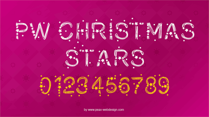 PWChristmasStars font插图