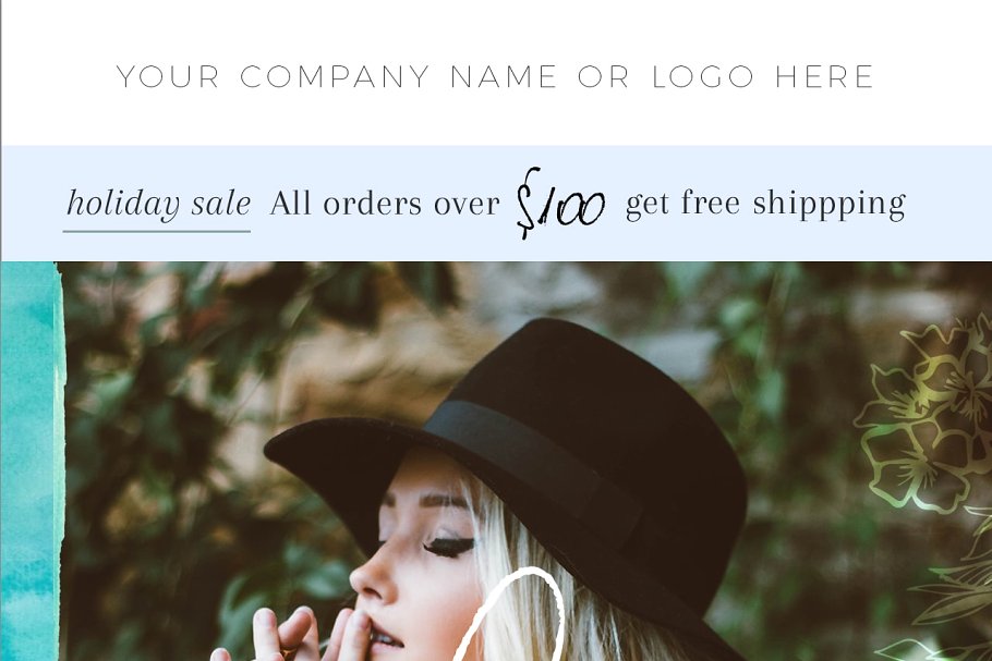 时尚品牌网店宣传营销电子邮件模板psd Fashion Email Template PSD插图(1)