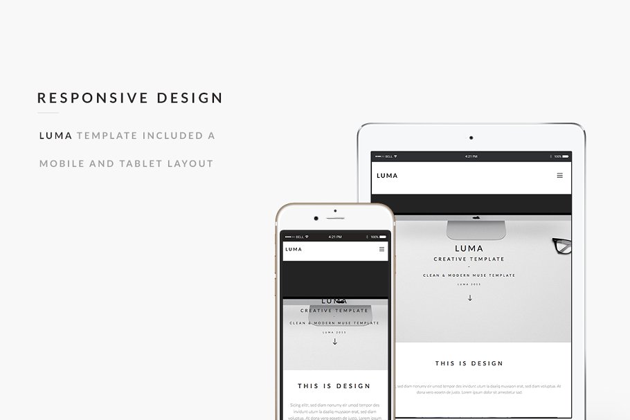 简约现代创意网站Muse模板素材库精选 LUMA – Creative Muse Template插图(4)