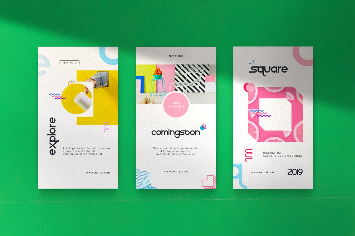 创意几何图形设计风格社交媒体素材包v2 Geometri – Pack 2 Social Media Kit Post+Stories插图(5)