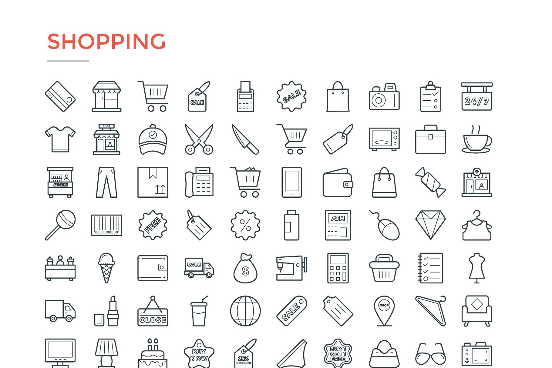 4800枚量贩式线条图标合集 4800 Line Icons Pack插图(13)