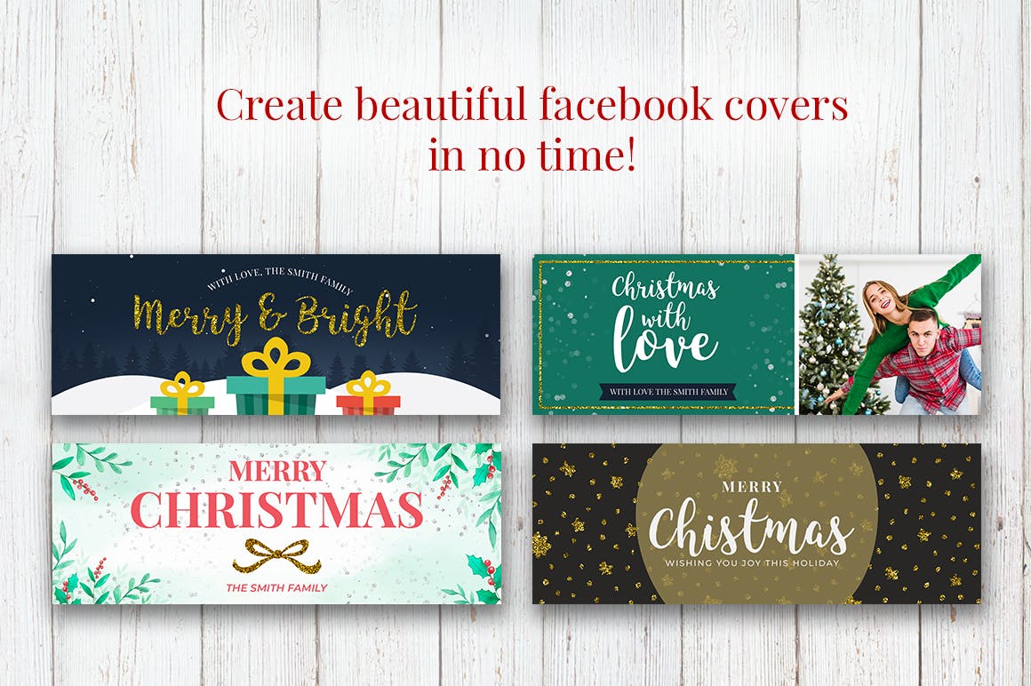 11款圣诞节庆祝主题Facebook封面设计模板素材库精选 Christmas Facebook Covers插图(1)