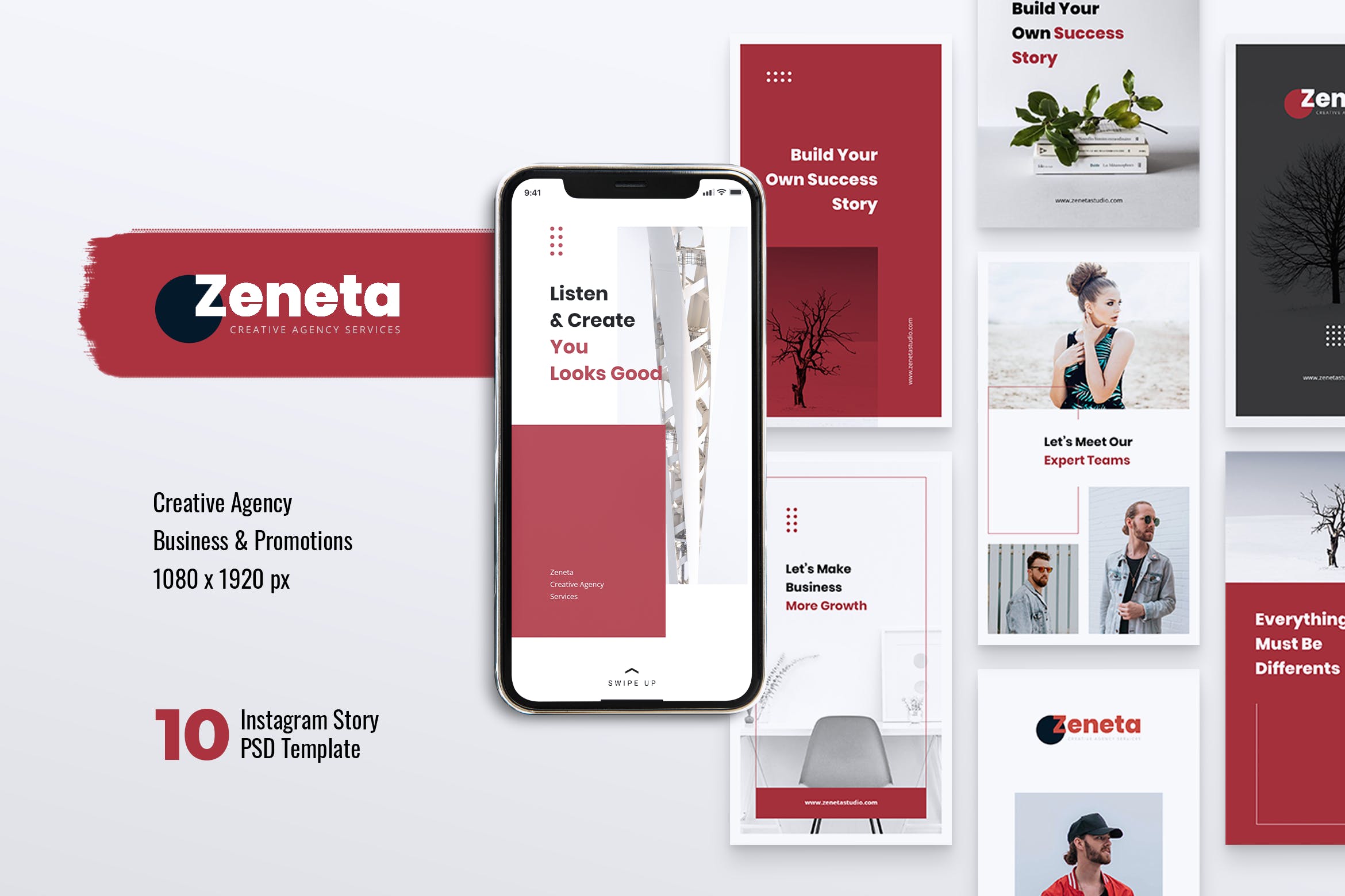 创意代理公司Instagram社交宣传推广设计素材包 ZENETA Creative Agency Instagram Stories插图