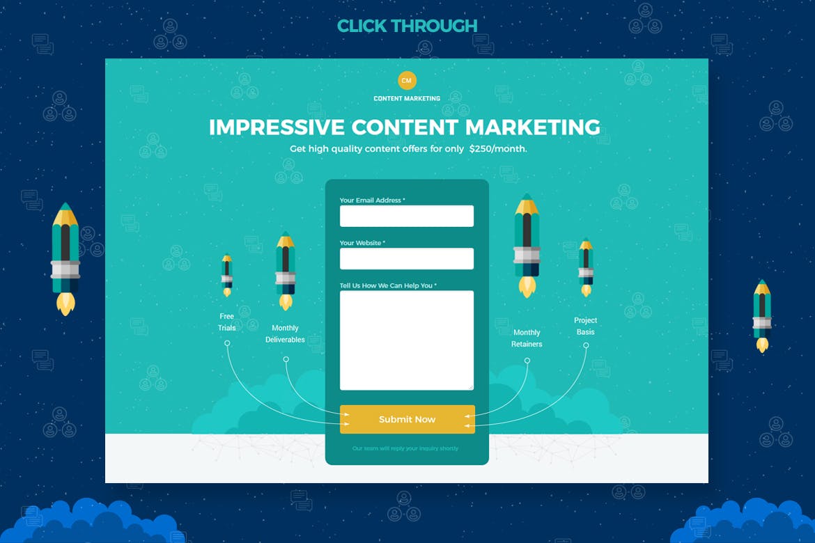 时尚简约内容营销展开登陆页面banner海报着陆页设计模板素材库精选插图(3)