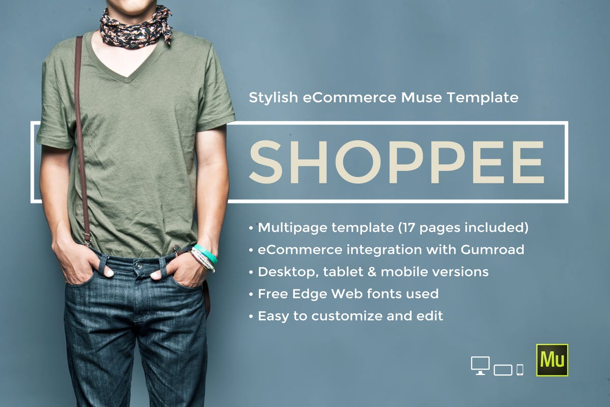 时尚电子商务网站Adobe Muse模板素材库精选 Shoppee – Stylish eCommerce Muse Template插图