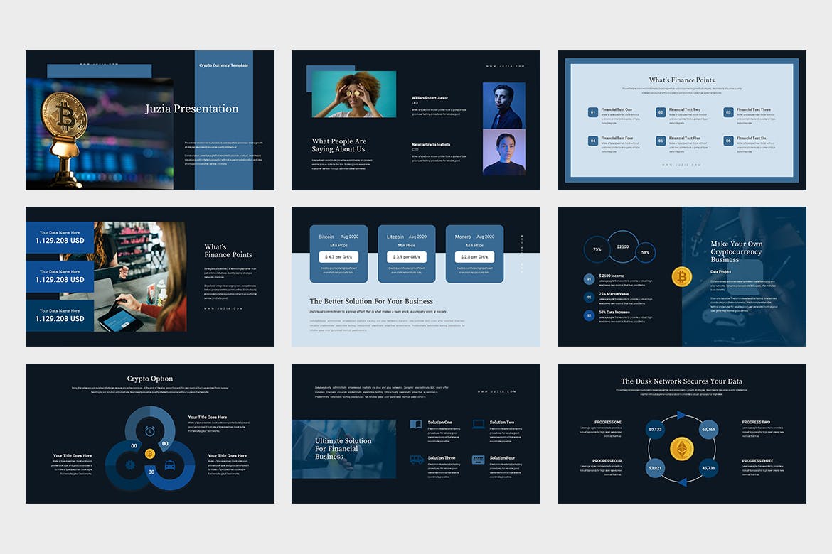 加密货币/区块链业务介绍素材库精选PPT模板 Juzia : Crypto Currency Business Powerpoint插图(7)