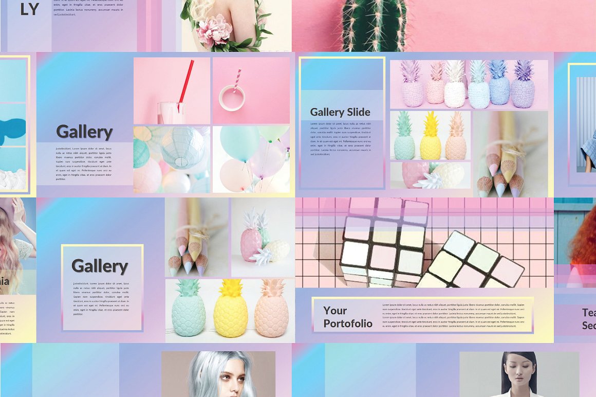 时尚高端的绚丽粉嫩powerpoint幻灯片演示模板插图(2)