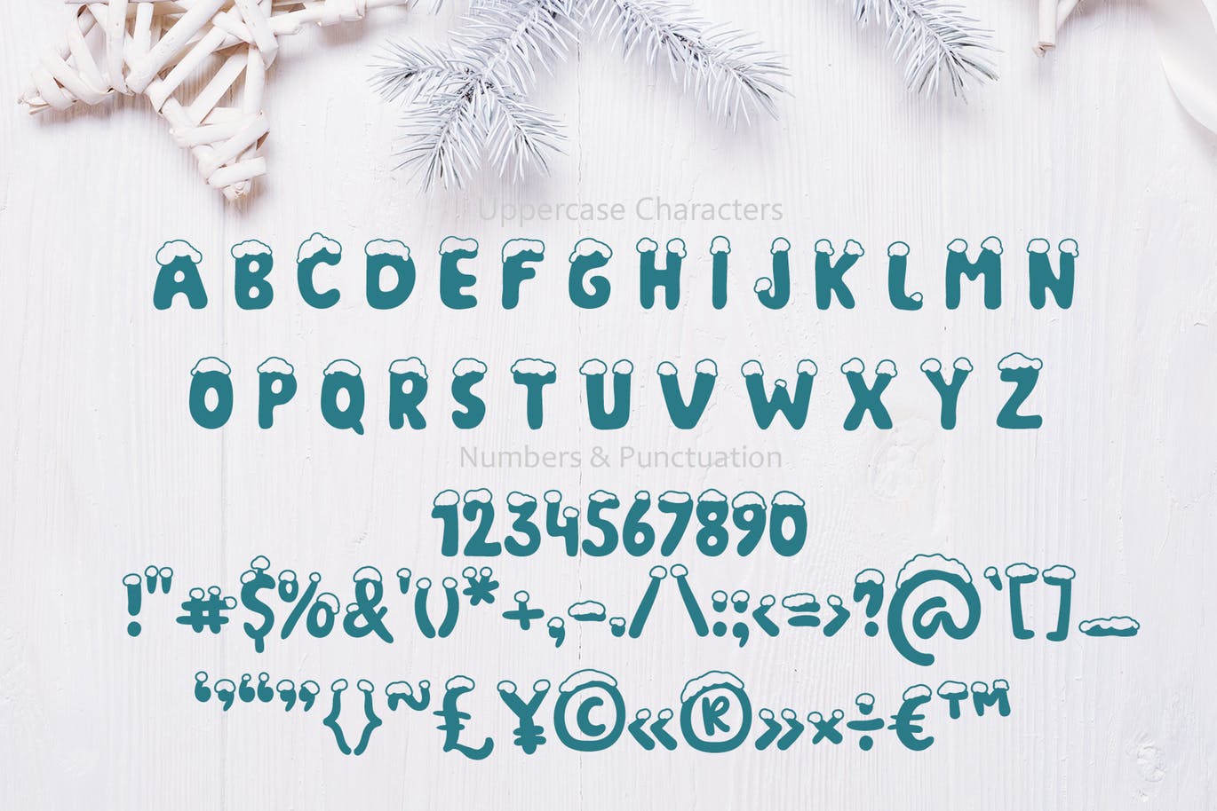 积雪盖顶圣诞节主题英文手写字体 Christmas Snow Hand Drawn Font插图(2)