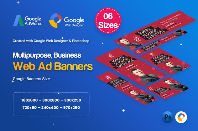 多用途商业市场营销谷歌广告Banner设计模板 Multi Purpose Banners HTML5 D28 – GWD & PSD插图(1)