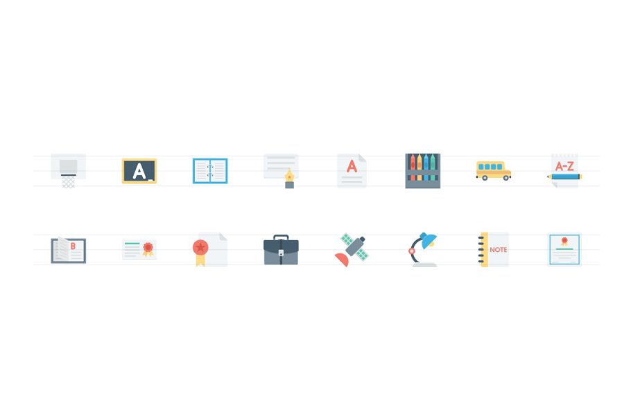 168枚教育和学习主题扁平化图标 168 Flat Education and Learning Icon插图(4)