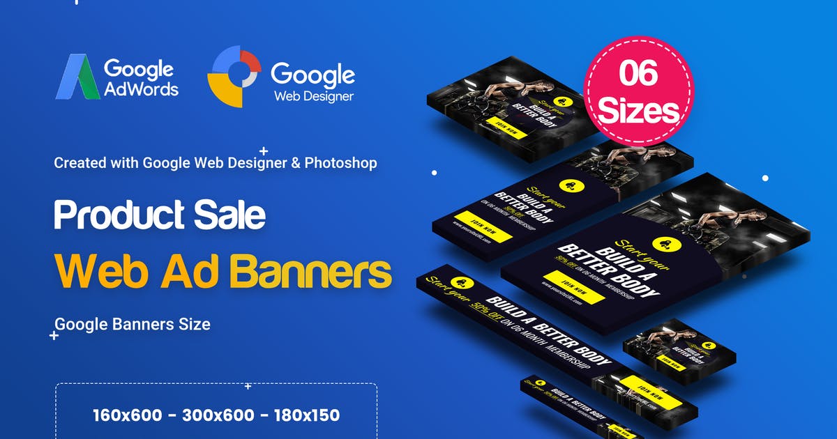 瑜伽&健身培训机构/俱乐部推广谷歌素材库精选广告模板 C19 – Yoga & Fitness Banners GWD & PSD插图