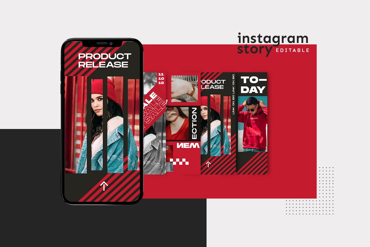 女士服饰促销活动Instagram社交平台推广素材 Instagram Story Template插图(1)