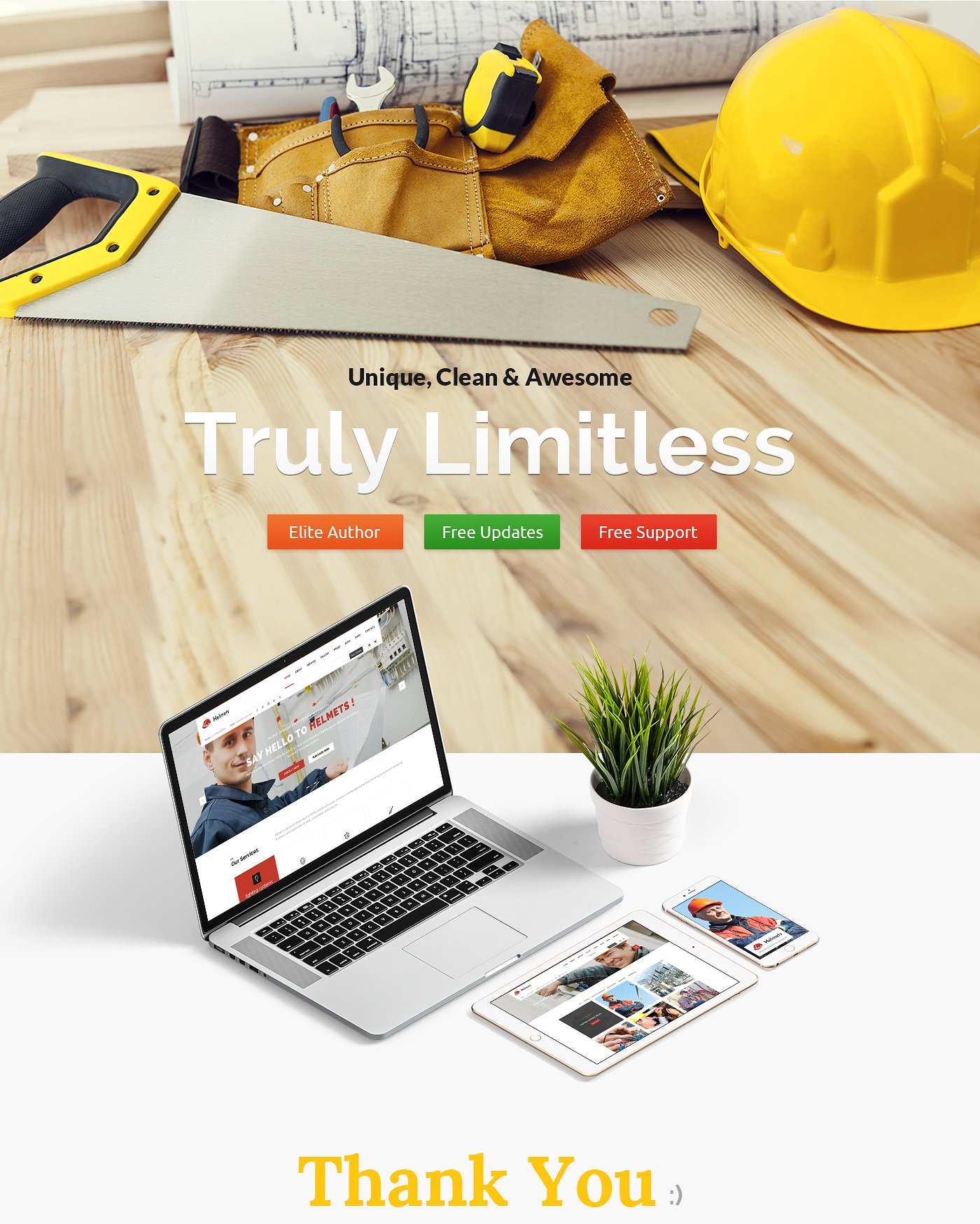 工业企业网站模板素材库精选 Helmets – PSD Template for Handyman插图(17)