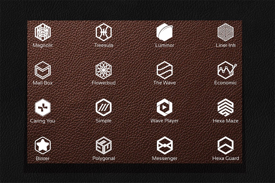 优雅、干净、专业的六边形标志设计下载[psd,ai,eps]插图(1)