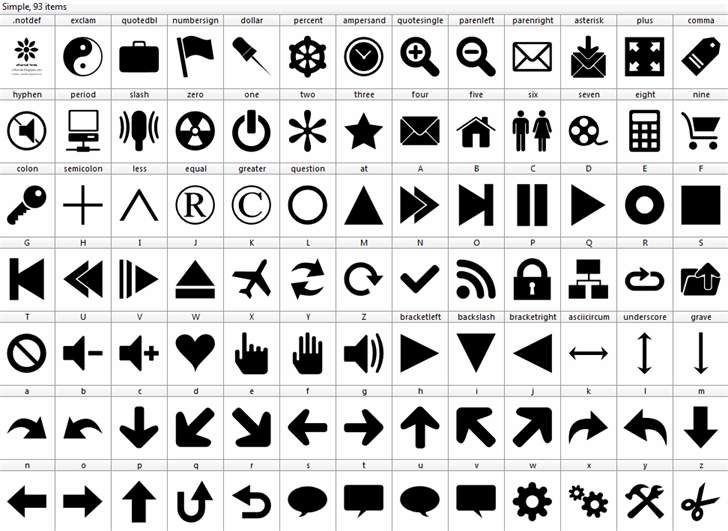 Font 90 Icons font插图