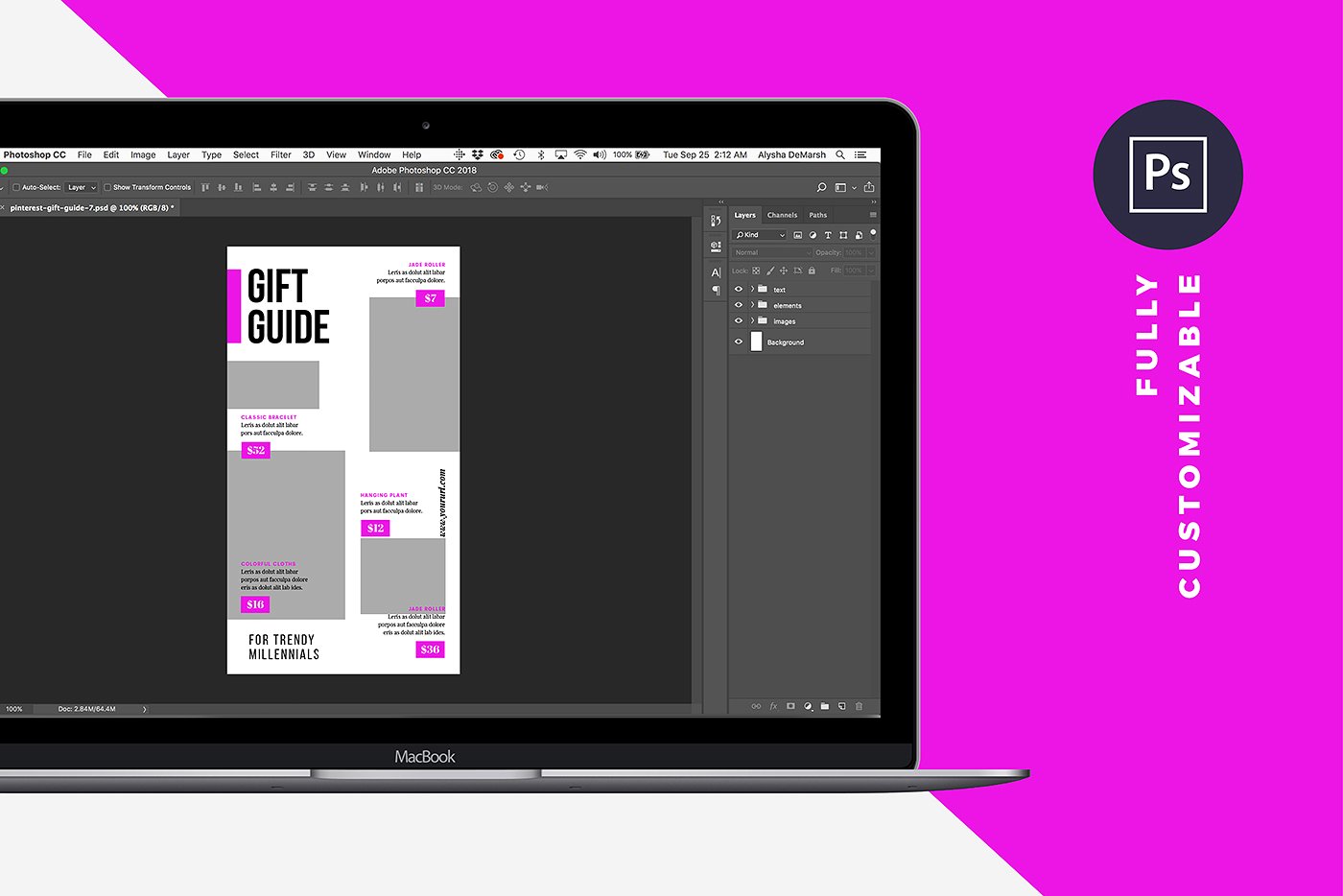 礼品指南社交媒体模板素材库精选 Gift Guide Pinterest Templates [psd]插图(5)