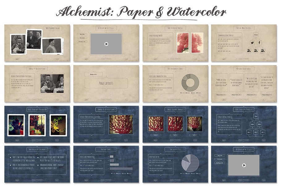 黑板报风格PPT幻灯片模板 Alchemist Powerpoint Templates插图(2)